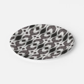 白黒パターンのエレガントパーティープレート ペーパープレート (アングル)