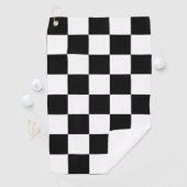 白黒パターンのモノグラ市松模様にム ゴルフタオル (インサイチュ)