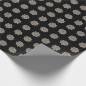 白黒パターンのモン包み紙 ラッピングペーパー (角)