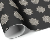 白黒パターンのモン包み紙 ラッピングペーパー (ロールコーナー)