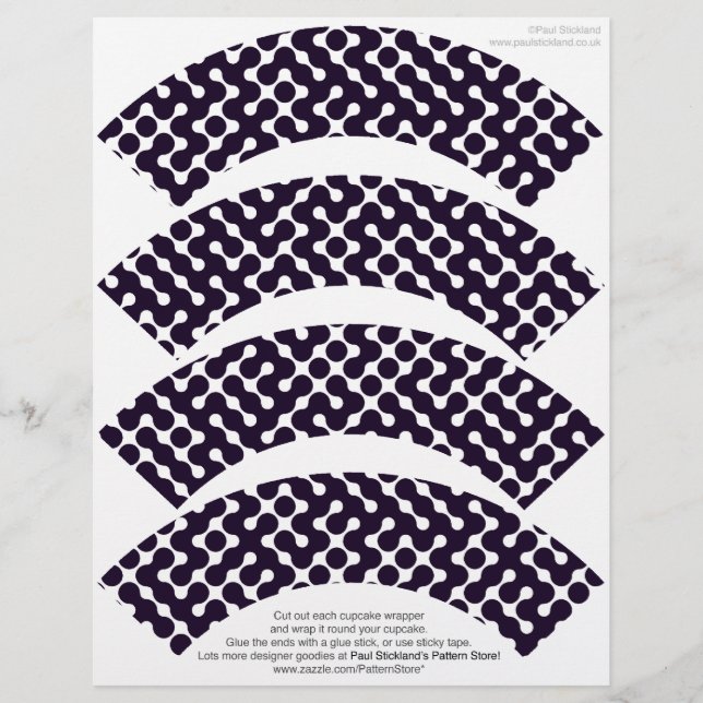 白黒パターンカスタムカップケーキラッパー (正面)