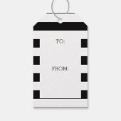 白黒パターンストライプの名前をカスタムする ギフトタグ (裏面)