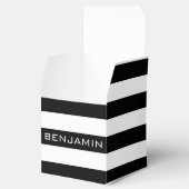 白黒パターンストライプの名前をカスタムする フェイバーボックス (オープン)