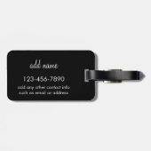 白黒パターンストライプの名前をカスタムする ラゲッジタグ (裏面横)