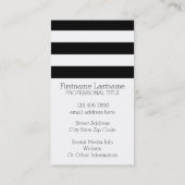 白黒パターンストライプの名前をカスタムする 名刺 (裏面)