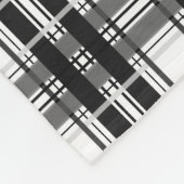 白黒パターンタータンチェックジオメ市松模様にトリ フリースブランケット (角)