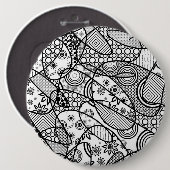 白黒パターンパッチワーク01 缶バッジ (正面&裏面)