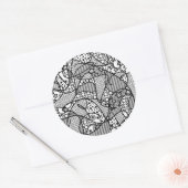 白黒パターンパッチワーク04 ラウンドシール (封筒)