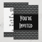 白黒パターンパーティー招待状 招待状 (正面/裏面)
