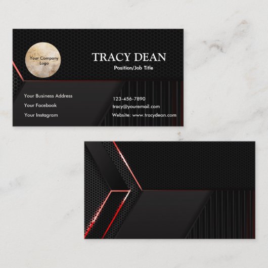 白黒パターンモダンプロフェッショナル 名刺 (正面/裏面)