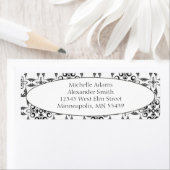 白黒パターンモダン差出人住所ラベル ラベル (インサイチュ)