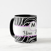 白黒パターンモノグラパーソナライズされたム マグカップ (正面左)