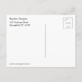 白黒パターン卒業の日付を保存 案内ポストカード (裏面)