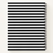 白黒パターン名ストライプの帳 ノートブック (裏面)