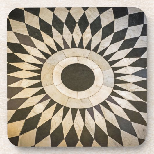 白黒パターン堅いプラスチックコースター コースター (正面)