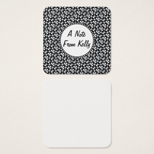 白黒パターン設計のメッセージノート2 (正面&裏面)