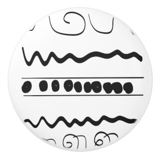 白黒パターン（の模様が）あるな円形の引出しの引き セラミックノブ