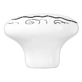 白黒パターン（の模様が）あるな円形の引出しの引き セラミックノブ (側面)