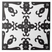 白黒パターン(の模様が)あるな台所/浴室のタイル タイル (正面)