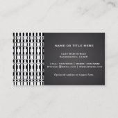 白黒パターン&シルバーシャインフェイクリップ 名刺 (裏面)