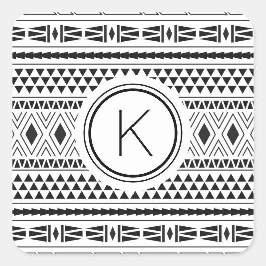 白黒パターン スクエアシール (正面)