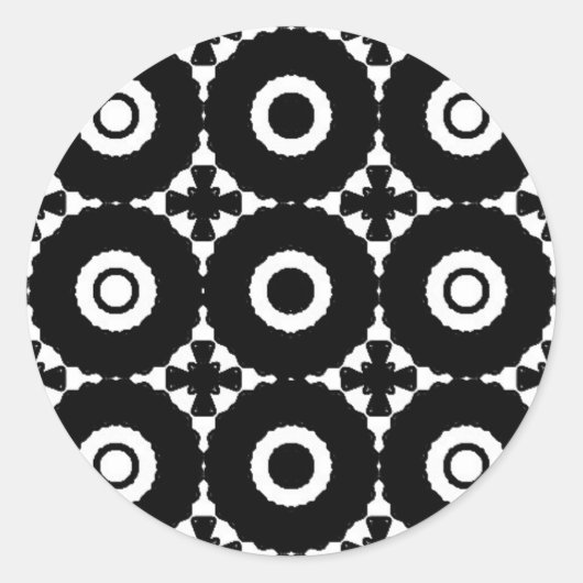 白黒パターン ラウンドシール (正面)