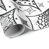 白黒パターン ラッピングペーパー (ロールコーナー)