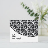 白黒パターン「引っ越しました」のお知らせ 案内ポストカード (スタンド正面)