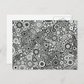 白黒パターン | 新しいアドレスカード 案内ポストカード (正面/裏面)