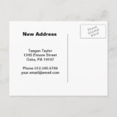 白黒パターン | 新しいアドレスカード 案内ポストカード (裏面)