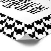 白黒パター千鳥格子のンカスタム引用文 ポスター (角)