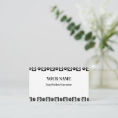 白黒パター市松模様にンドッグウォーカートリマー 名刺 (スタンド正面)