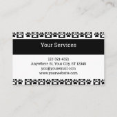 白黒パター市松模様にンドッグウォーカートリマー 名刺 (裏面)