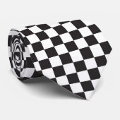 白黒パター市松模様にンネックタイ ネクタイ (ロール)