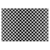 白黒パター市松模様にン カッティングボード (正面)