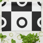 白黒パター市松模様にン キッチンタオル (折り畳み)