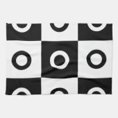 白黒パター市松模様にン キッチンタオル (横)