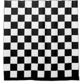 白黒パター市松模様にン シャワーカーテン (正面)