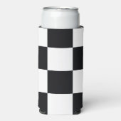白黒パター市松模様にン スリム缶クーラー (Seltzer正面)