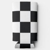 白黒パター市松模様にン スリム缶クーラー (裏面)