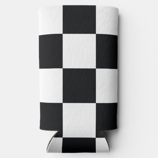 白黒パター市松模様にン スリム缶クーラー (裏面)