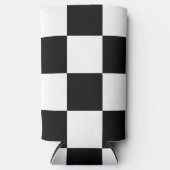 白黒パター市松模様にン スリム缶クーラー (正面)