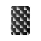 白黒パター市松模様にン バスマット (正面縦)