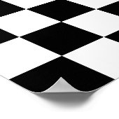 白黒パター市松模様にン ポスター (角)