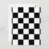 白黒パター市松模様にン ポストカード (正面/裏面)