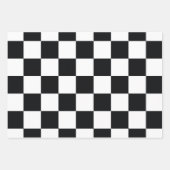 白黒パター市松模様にン ラッピングペーパーシート (正面3)