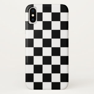 白黒パター市松模様にン iPhone X ケース