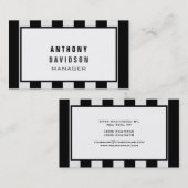 白黒パター縁どンストライプの名刺 名刺 (正面/裏面)
