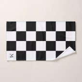 白黒パタ市松模様にン風呂モノグラム バスタオルセット (ハンドタオル)