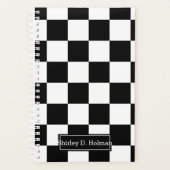 白黒パタ市松模様にーン プランナー手帳 (正面)